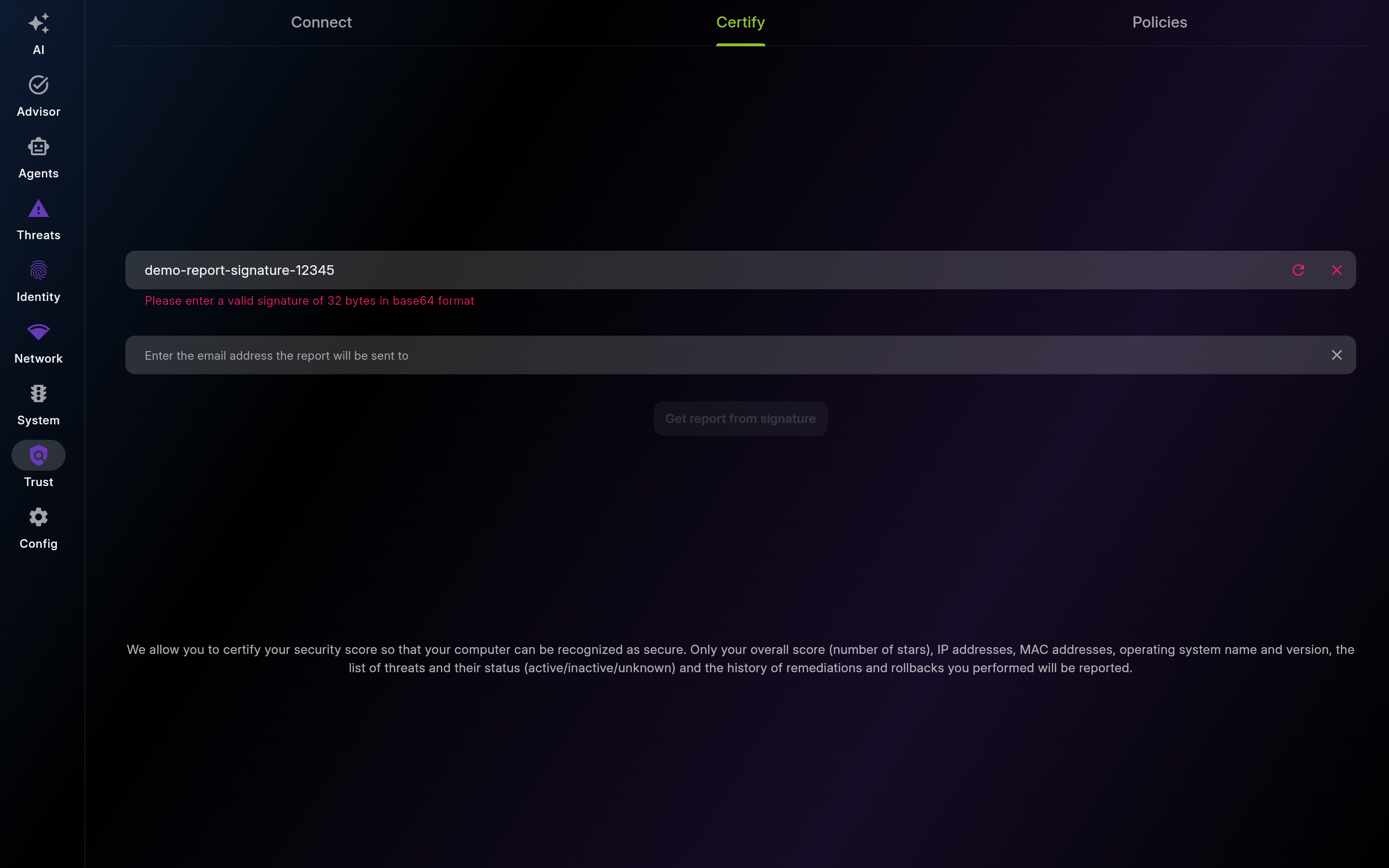 Certify – Shareable Security Proof
