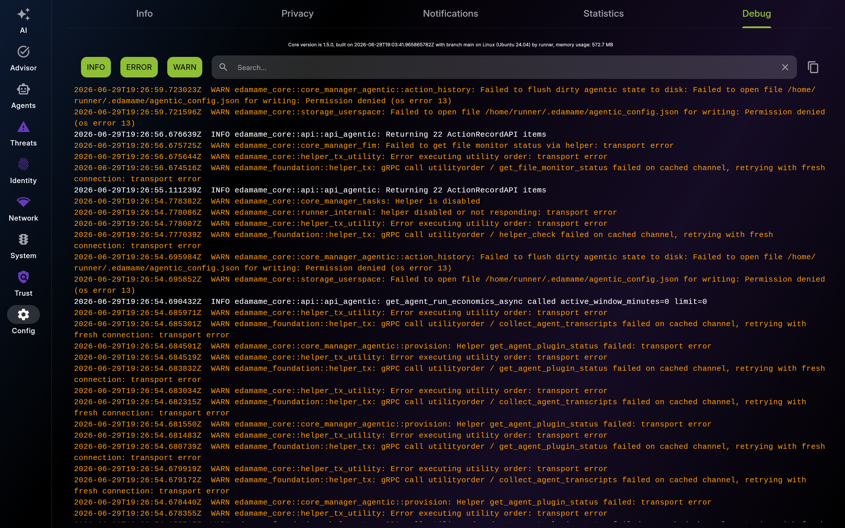 Debug – Real-Time Logs