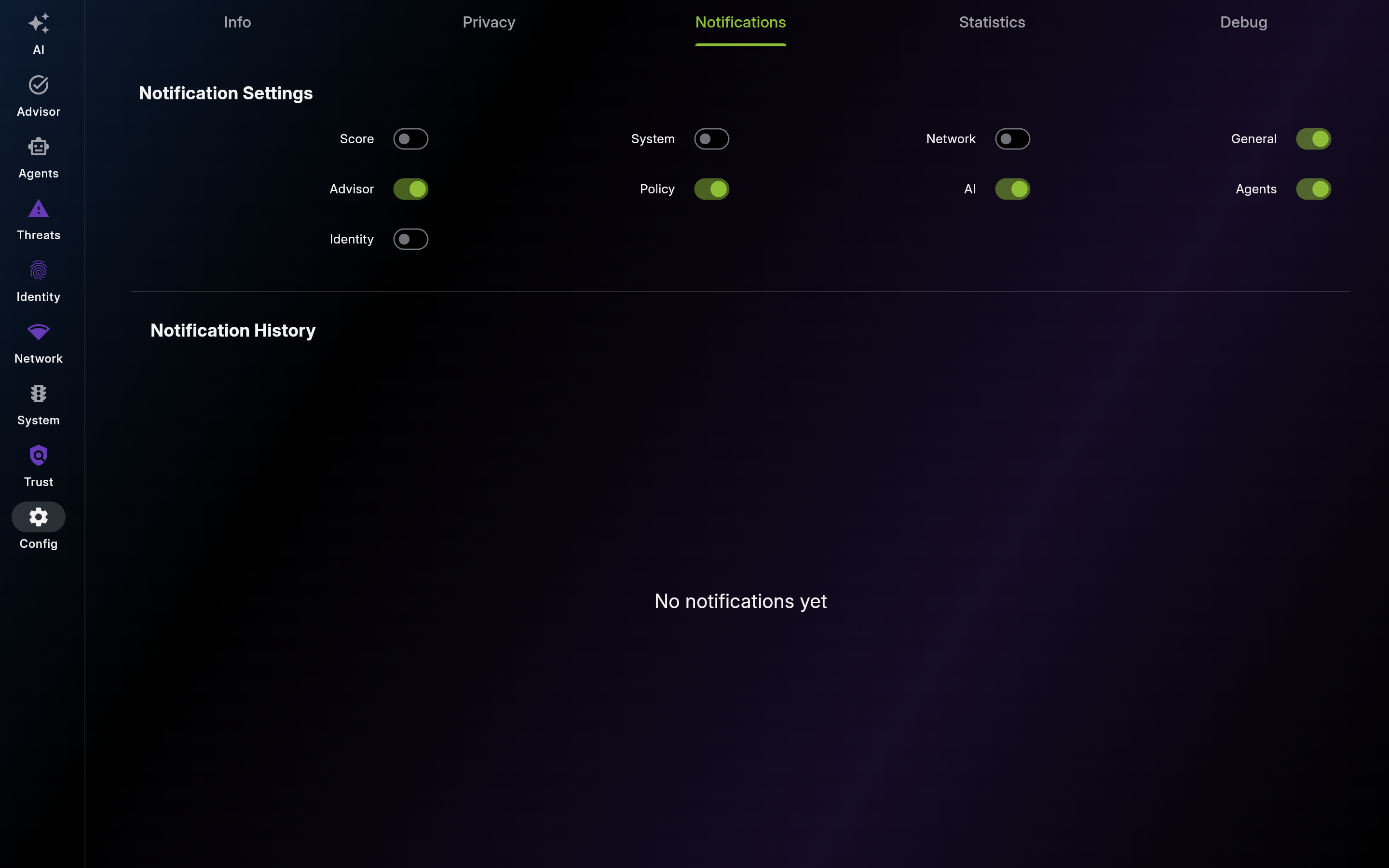 Notifications – Settings & History
