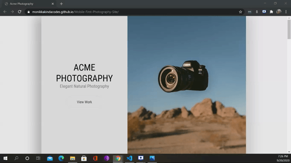 Mobile First Photography Site.gif