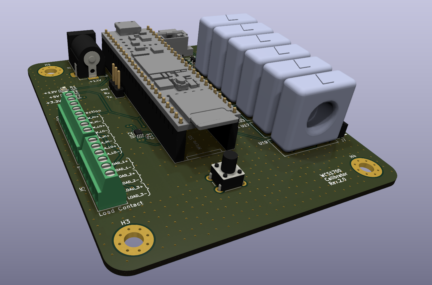 Rendering of the completed PCB