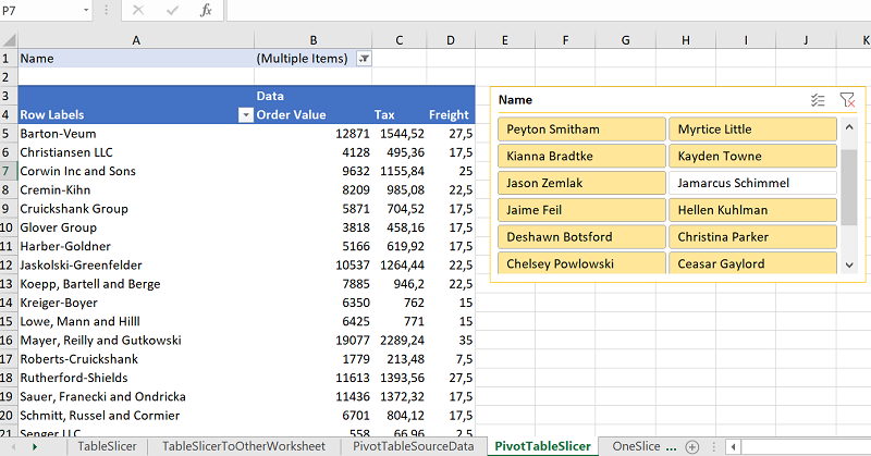 PivottableSlicer1