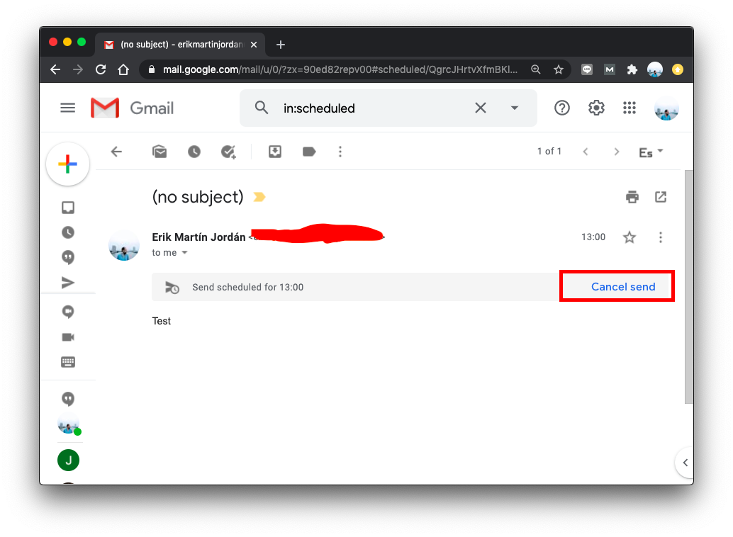 Edit a scheduled mail in Gmail