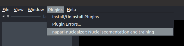 Plugin interface in napari.