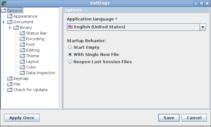 Settings Dialog