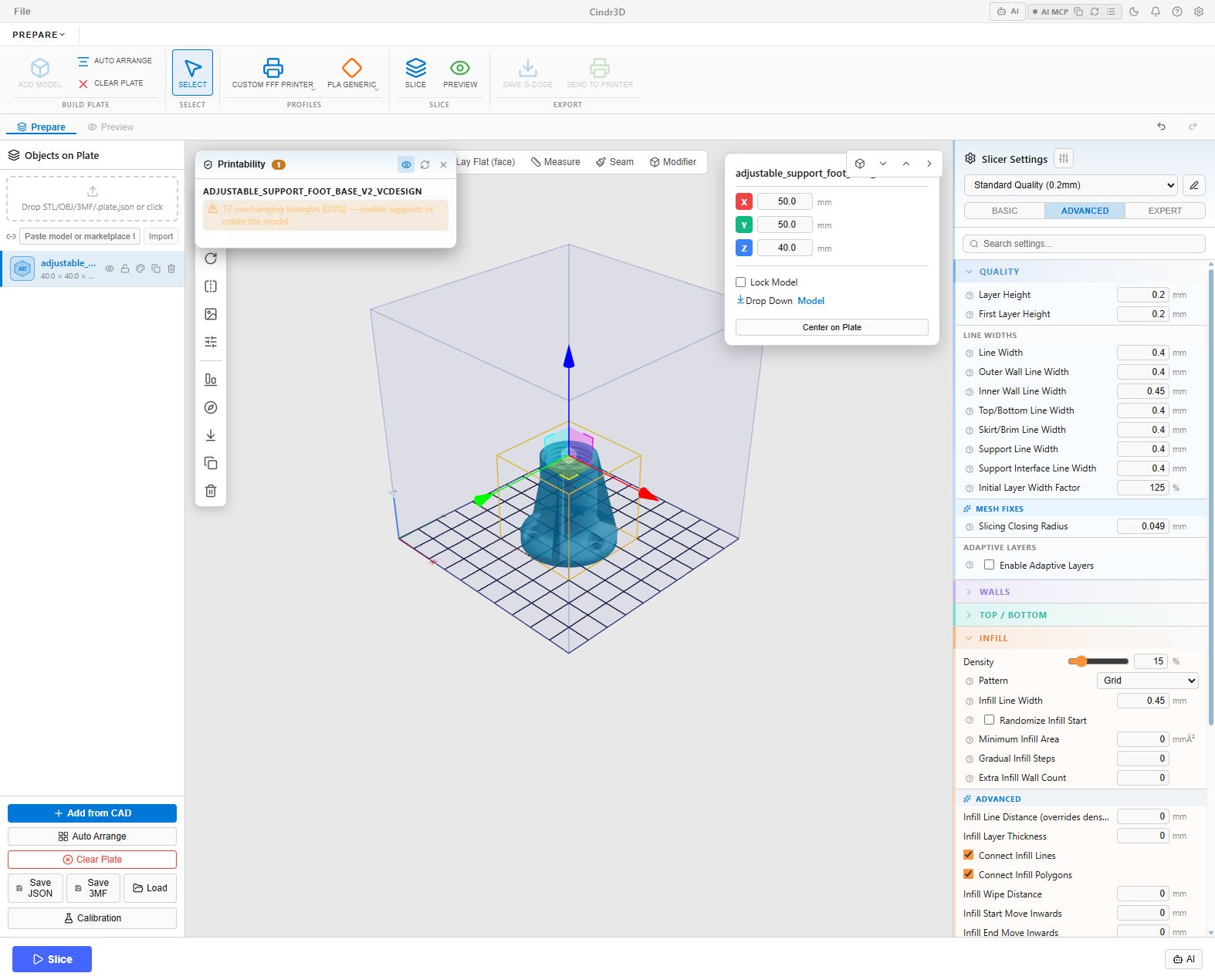 Cindr3D object loaded in Prepare