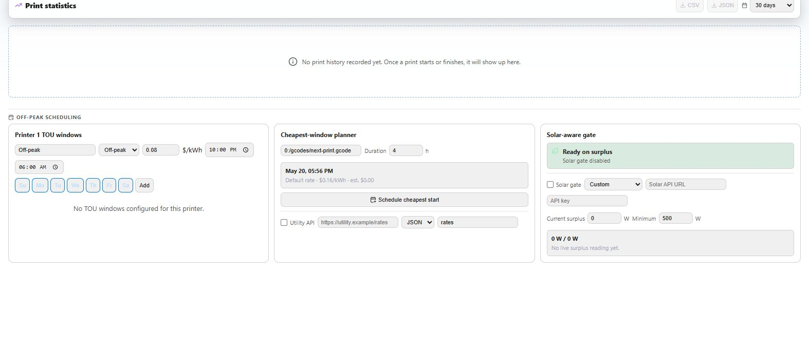 Cindr3D printer analytics