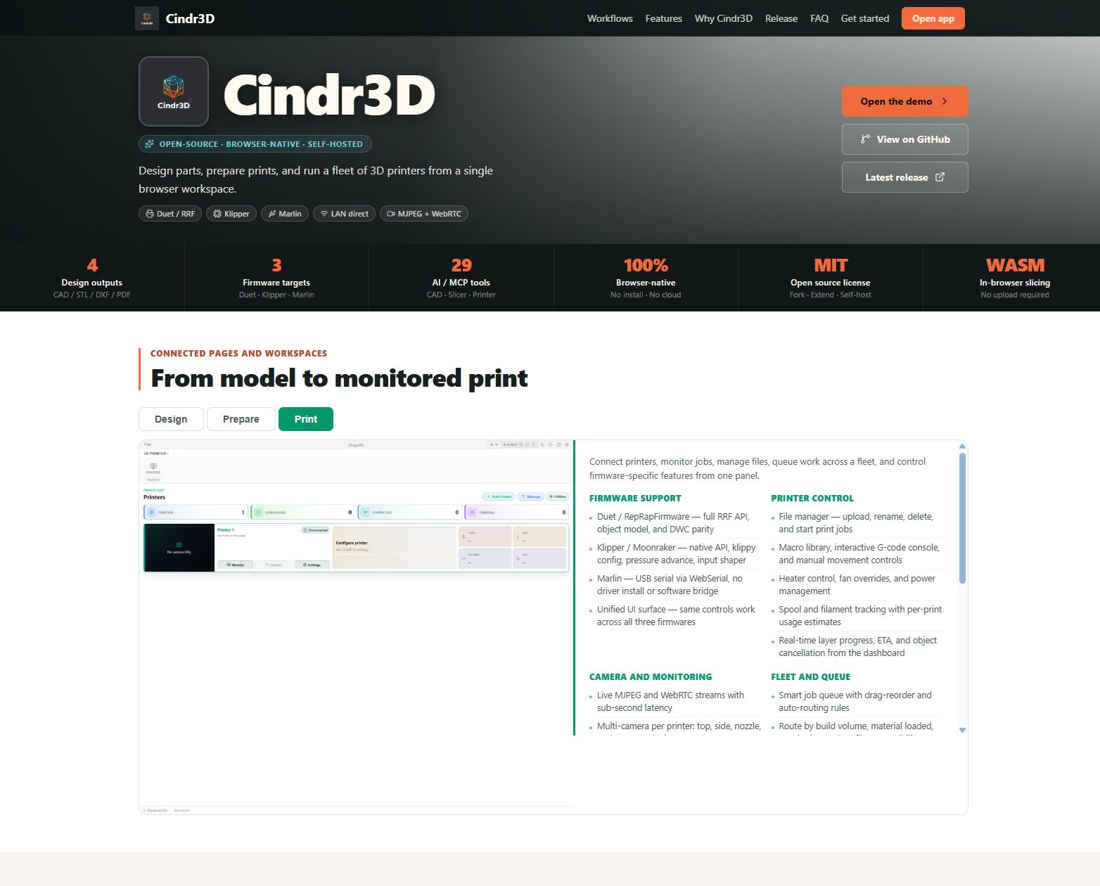 Cindr3D Print workflow overview
