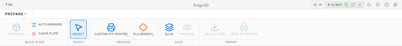 Cindr3D Prepare help ribbon