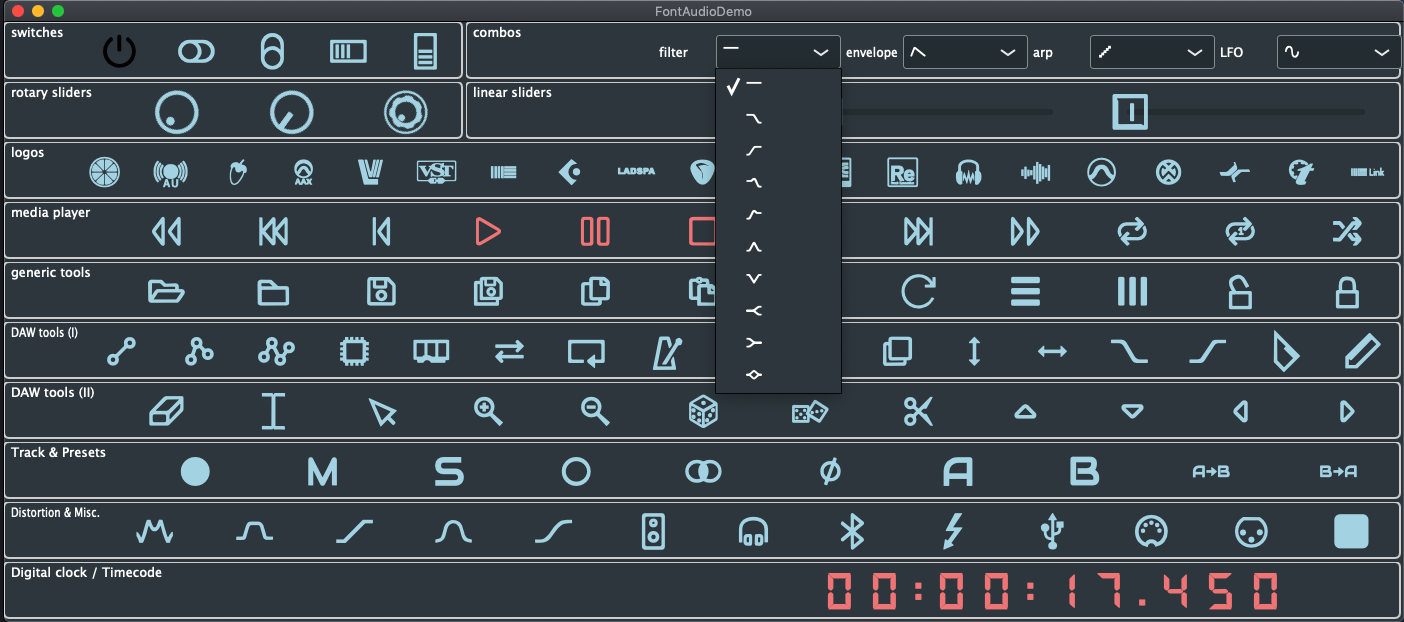 FontAudio demo screenshot