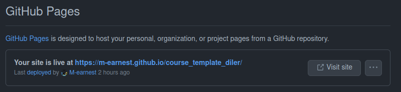 depicting the contents of the course template repository on github