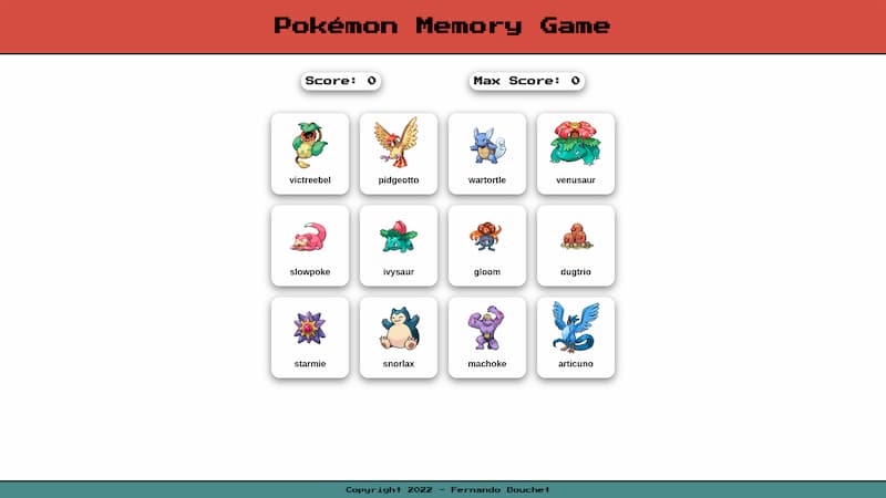 Pokémon Memory Game