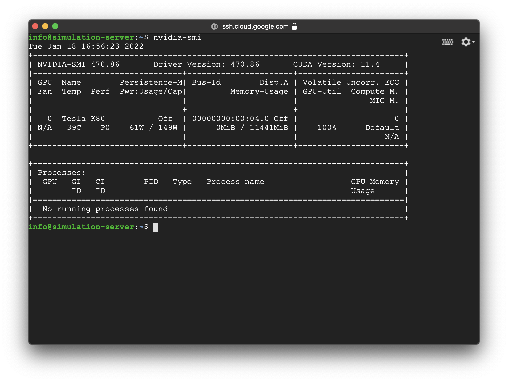 Google Cloud Nvidia Smi