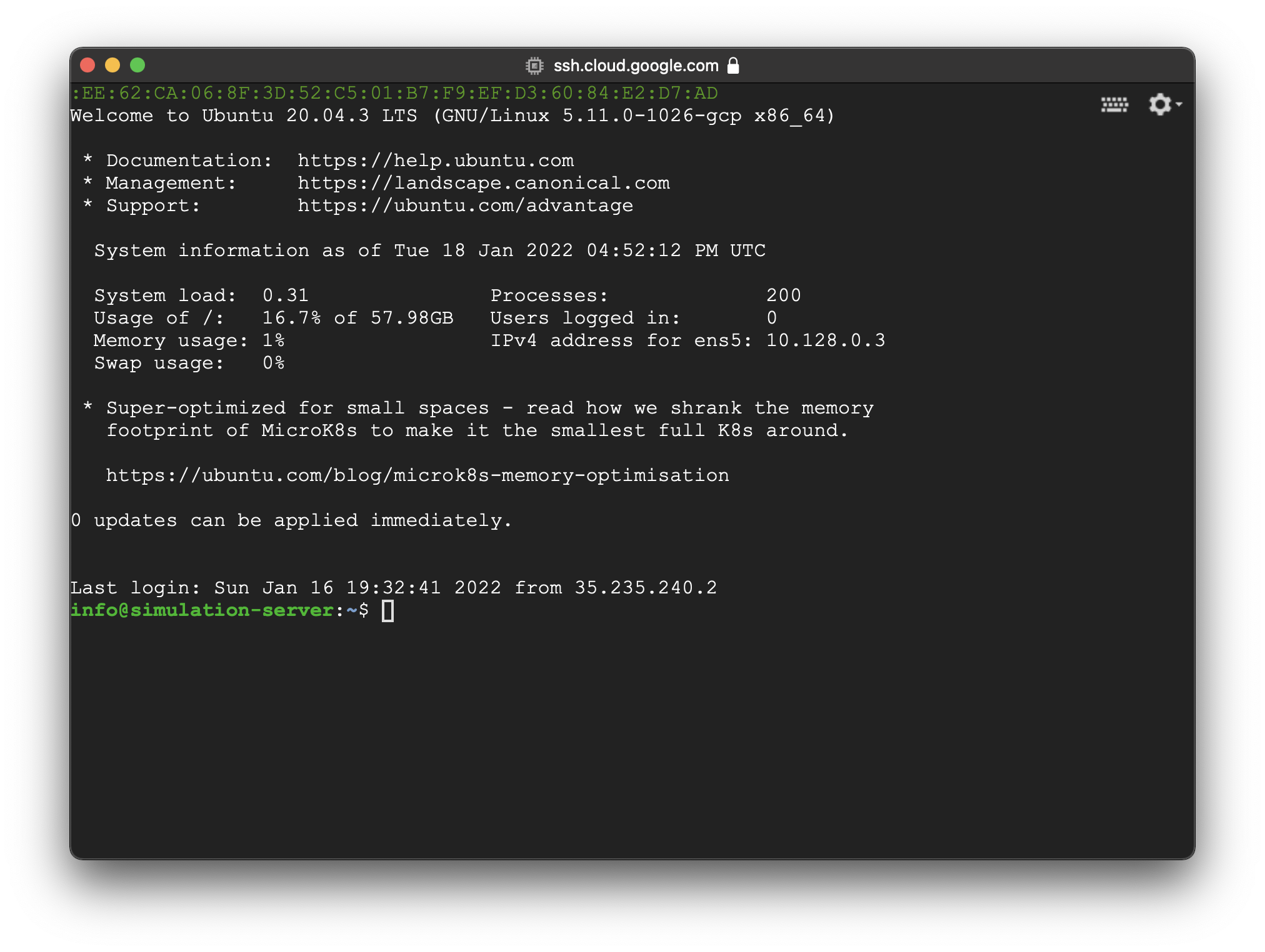 Google Cloud SSH