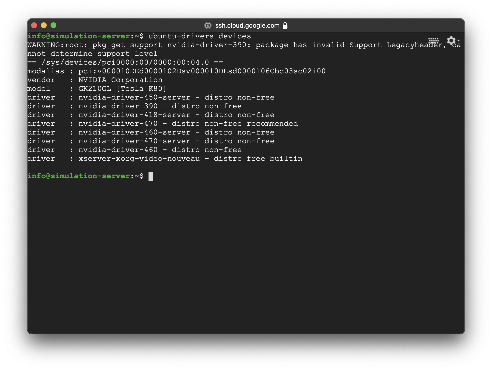 Google Cloud Ubuntu Drivers