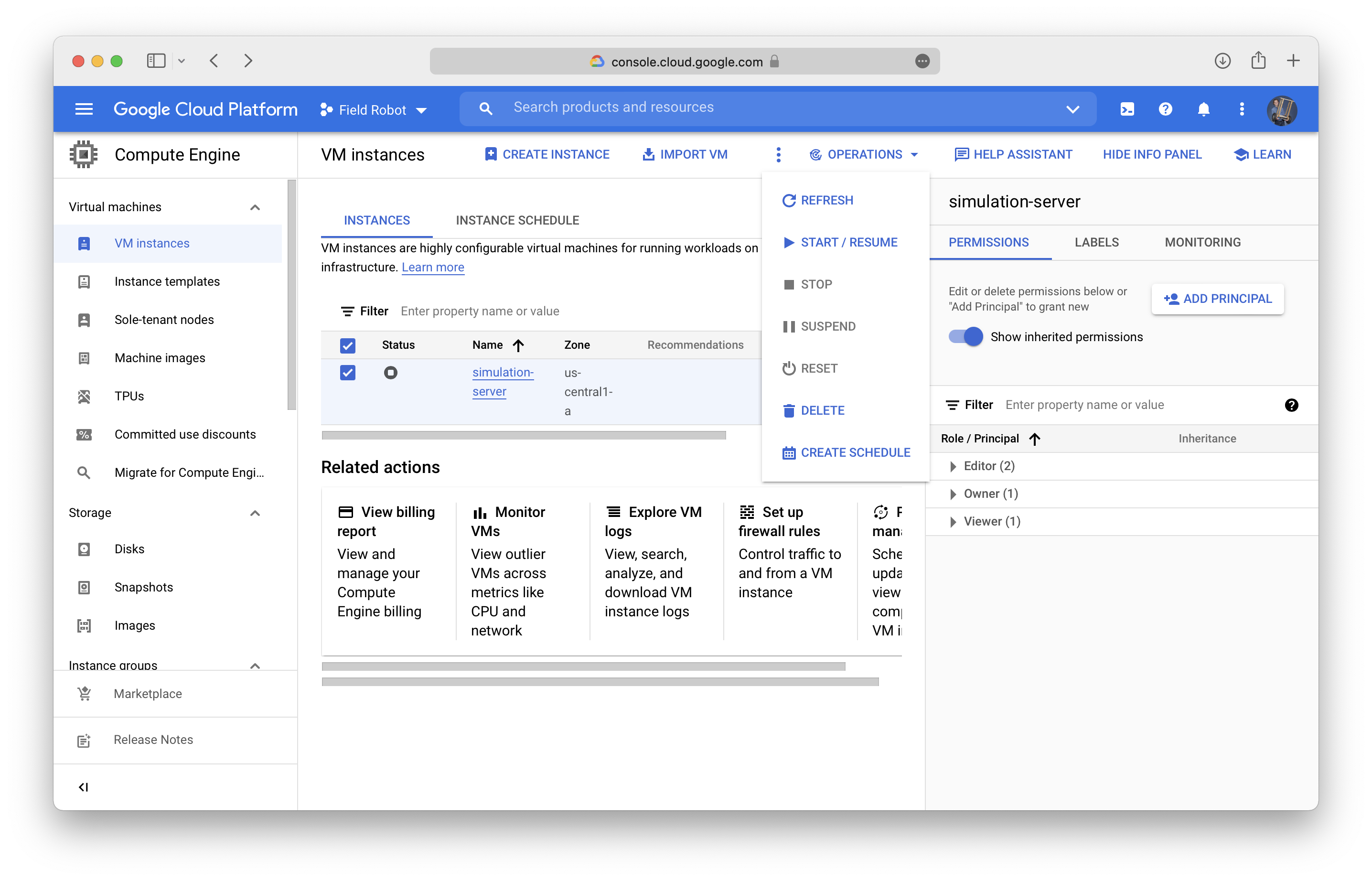 Google Cloud VM Instances