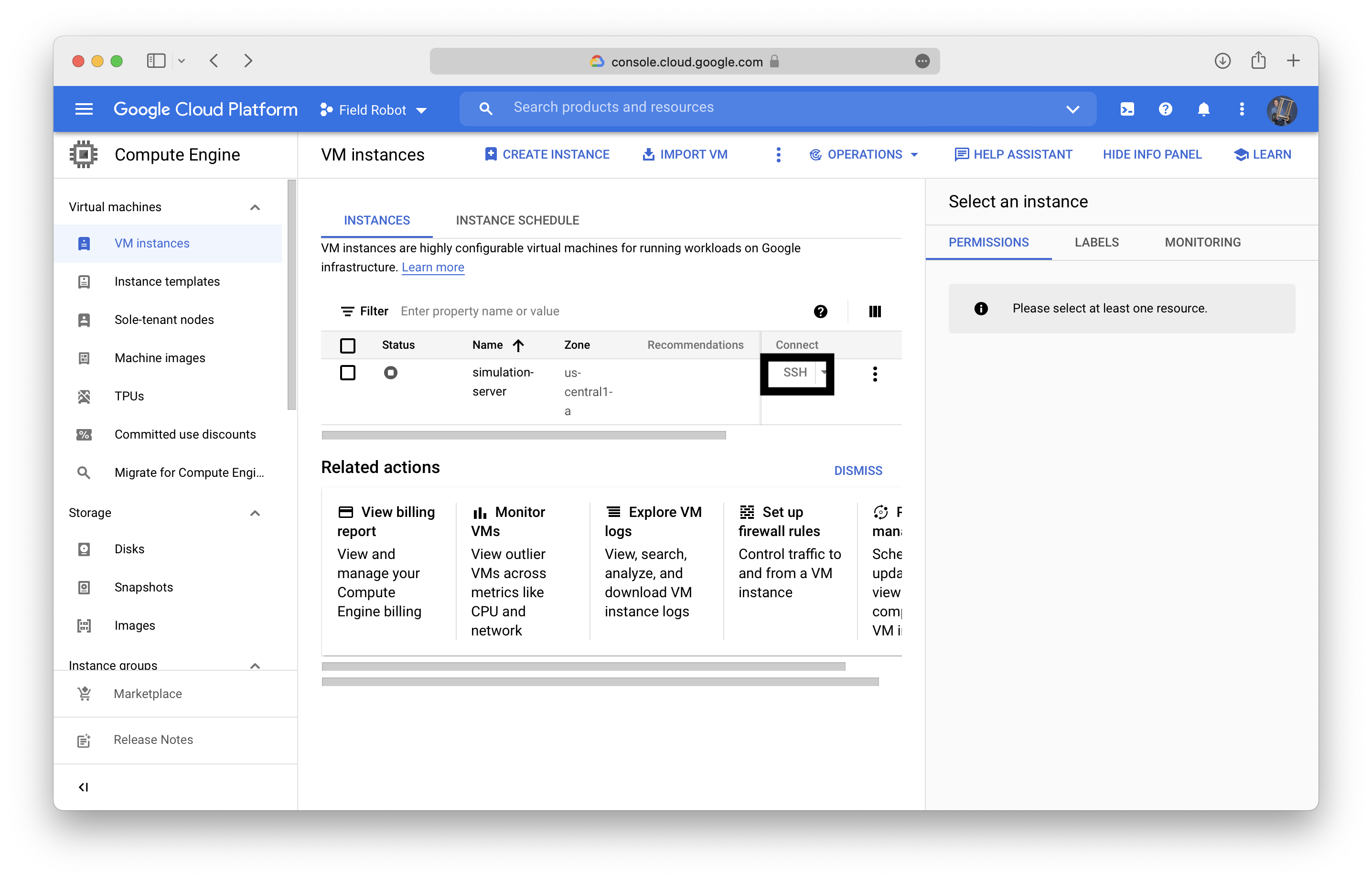 Google Cloud VM Instances