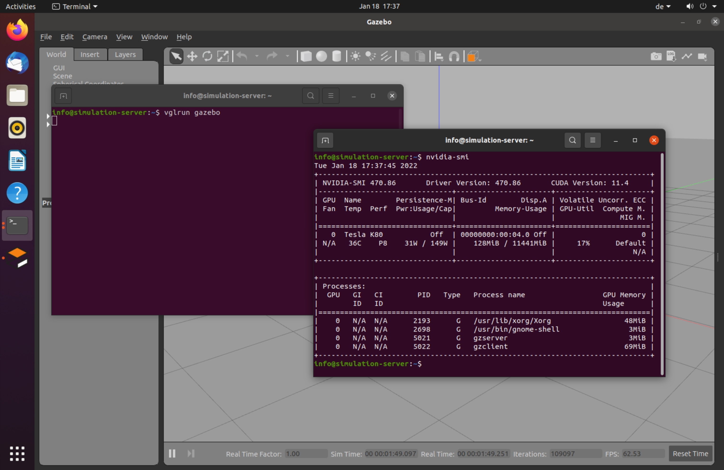 TurboVNC Client VGL Run Nvidia SMI