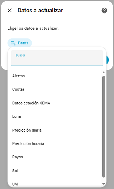 Force data update selection