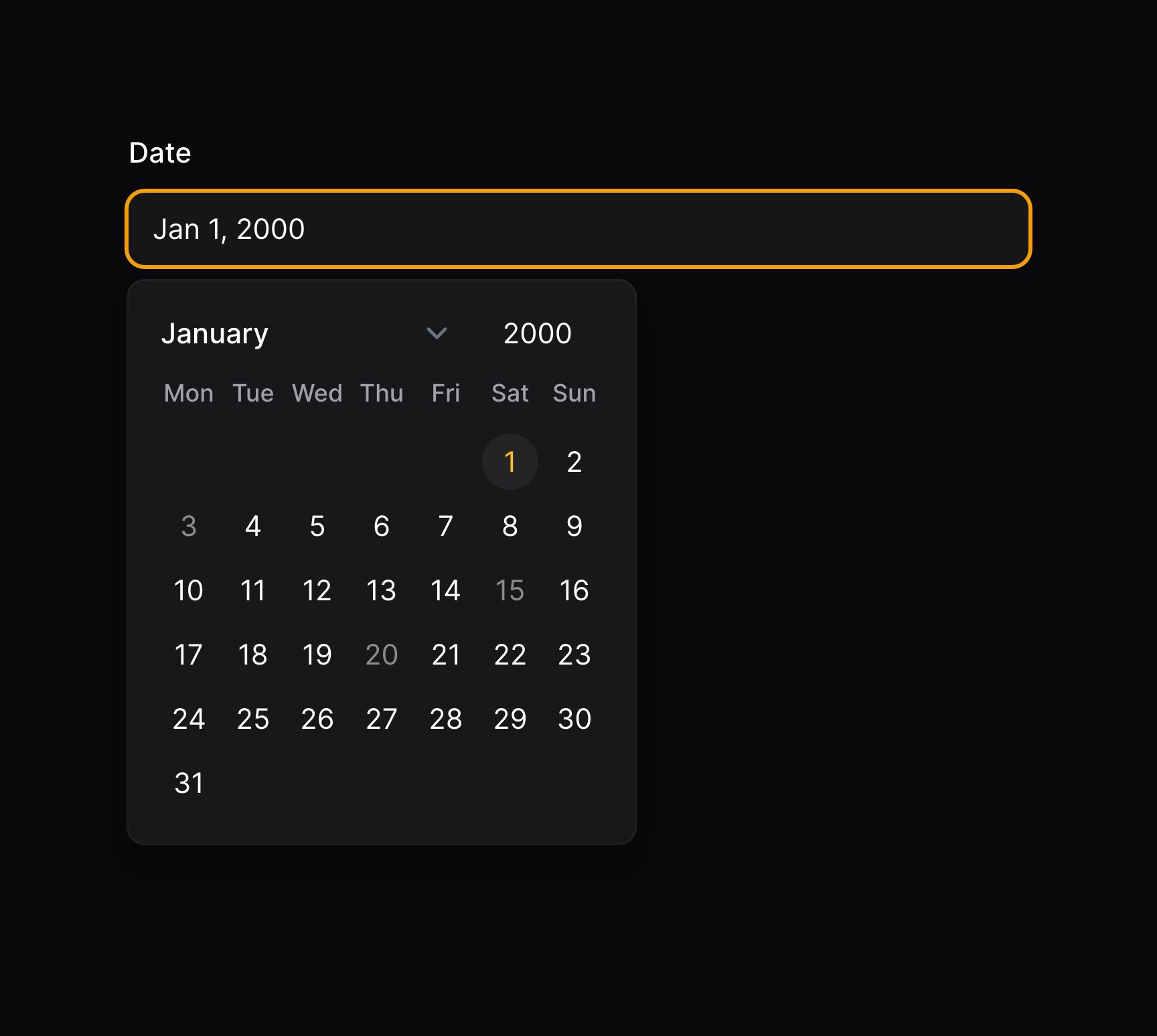 Date time picker where dates are disabled