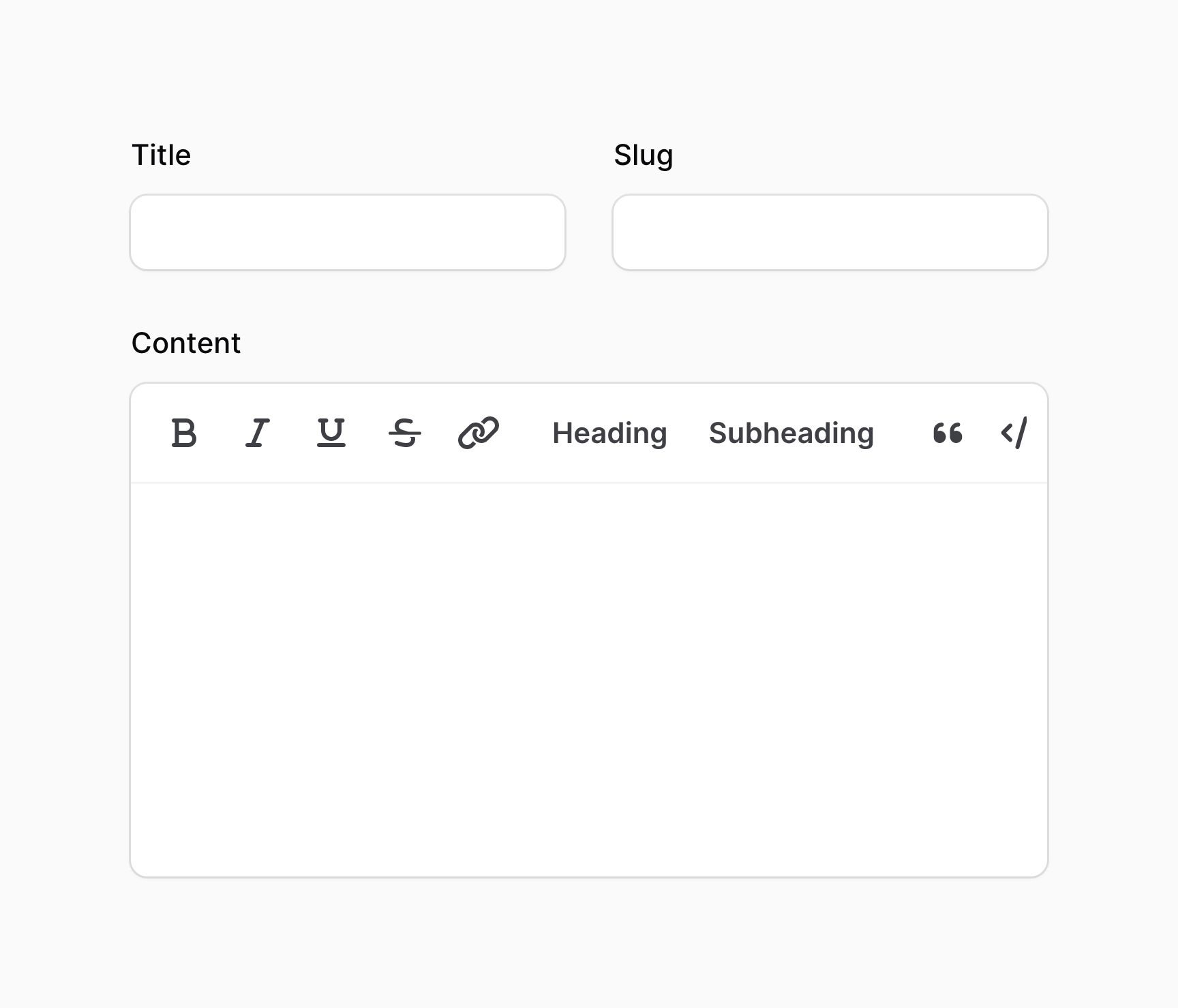 Form fields in 2 columns, but with the rich editor spanning the full width of the form