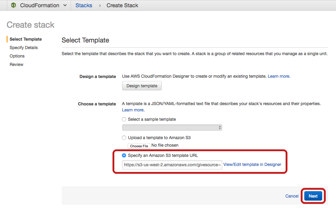 Givesource® Stack Setup Step 1