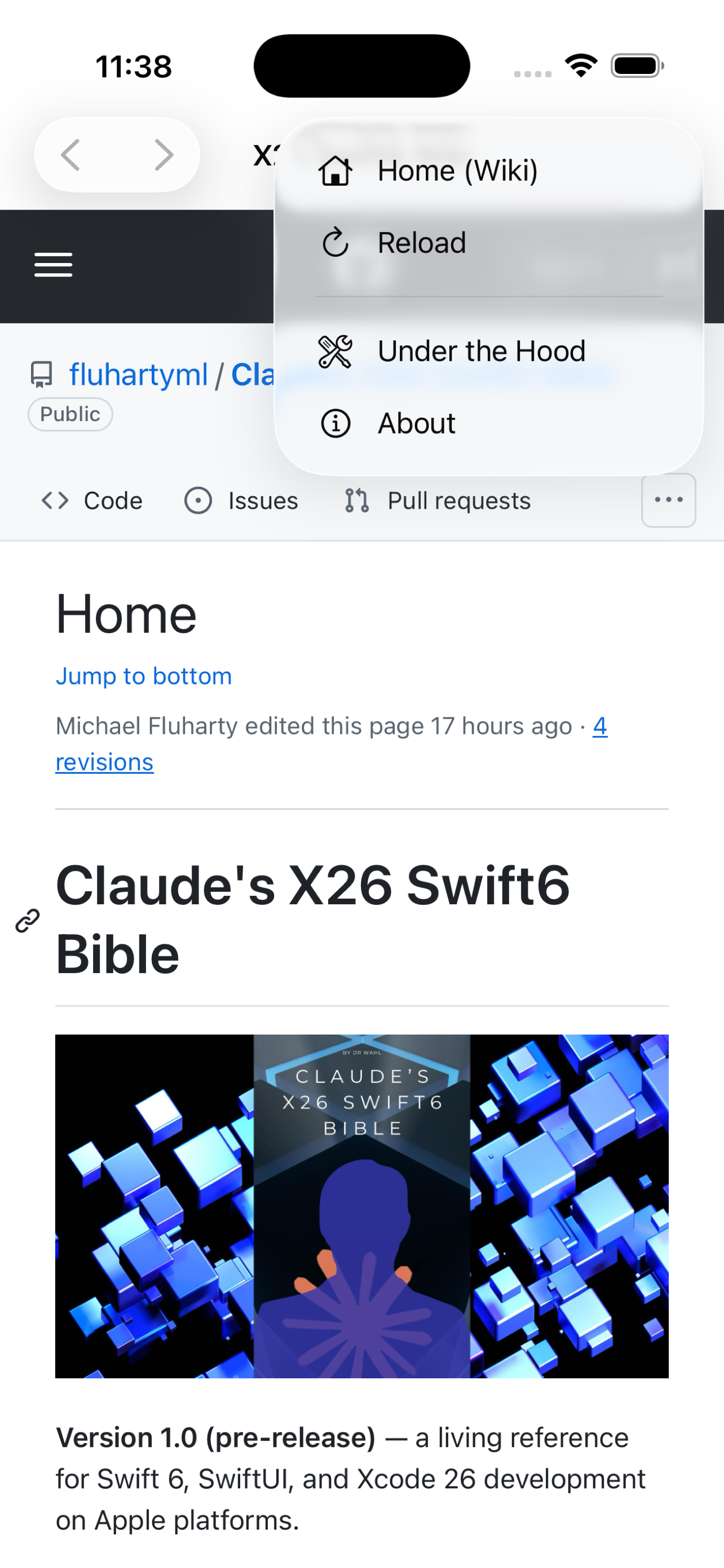 Info menu