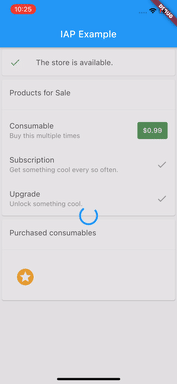 An animated image of the iOS in-app purchase UI