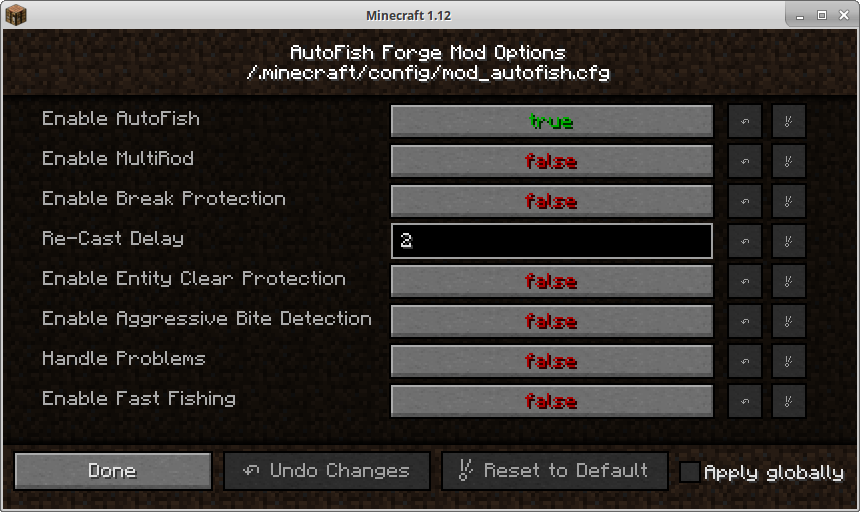 AutoFish Forge Mod Options by Frenetic Feline