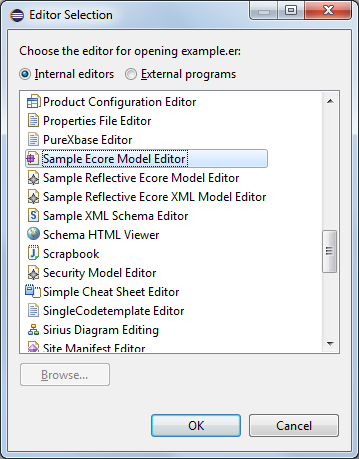 Open with Simple Ecore Model Editor