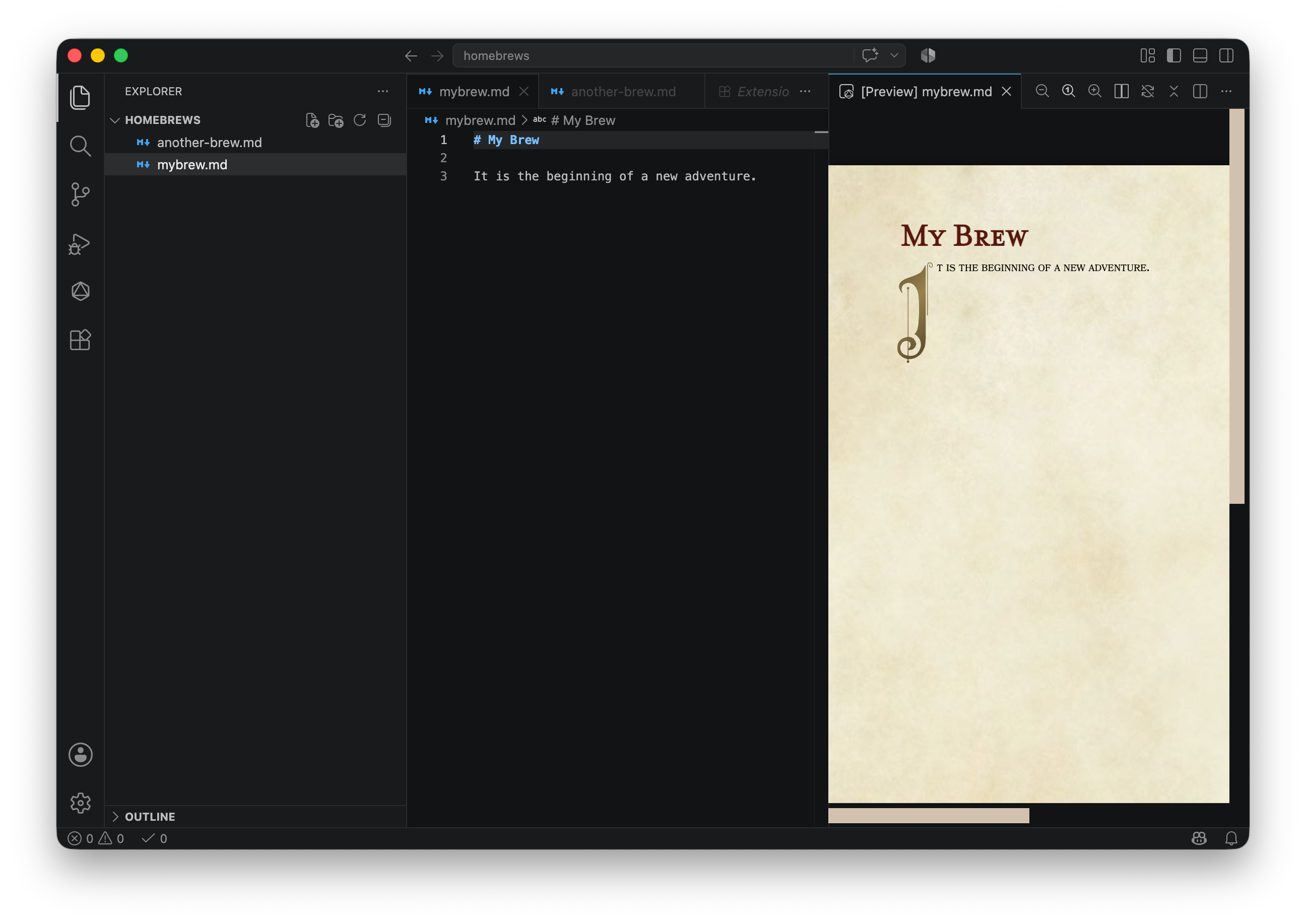 Screenshot that shows the recipe list app preview.