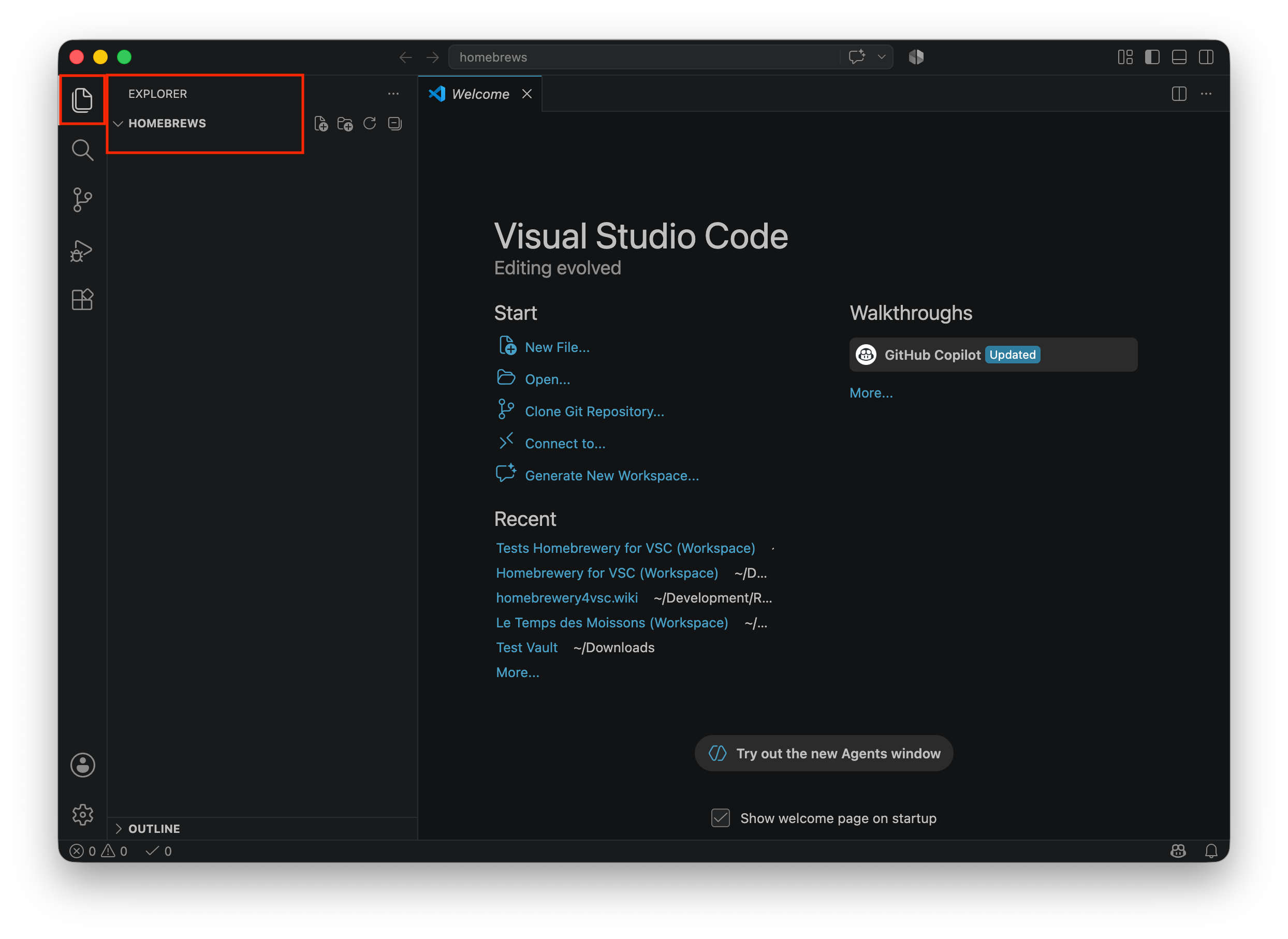 Screenshot of VS Code with the Explorer view opened