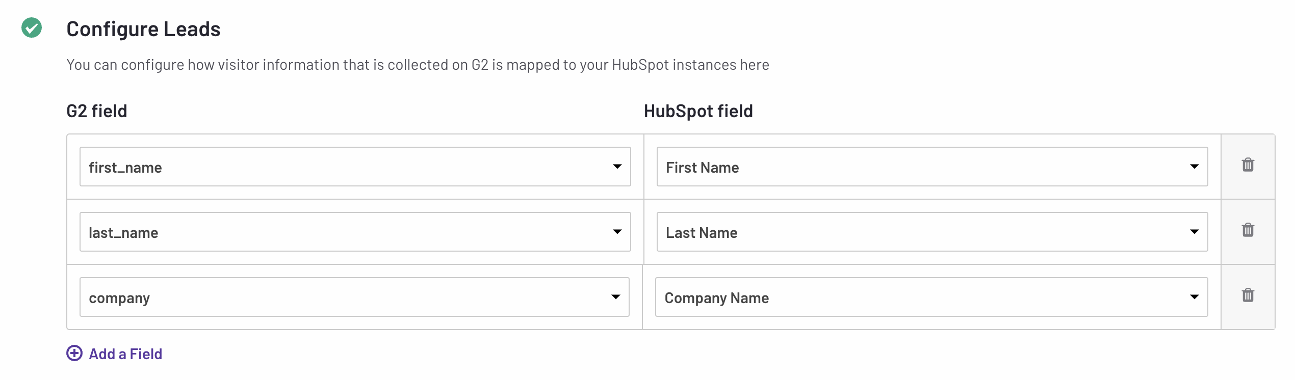 hubspot configure leads fields