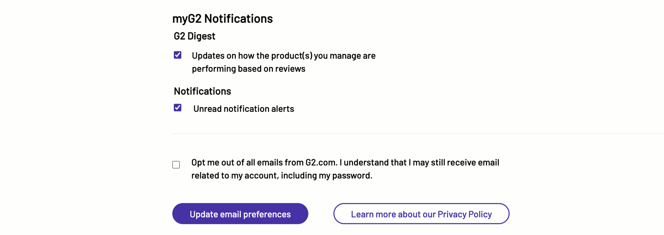 demo of unsubscrive process