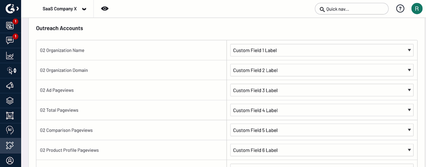 Demo showing how to map custom fields created in outreach within my.G2