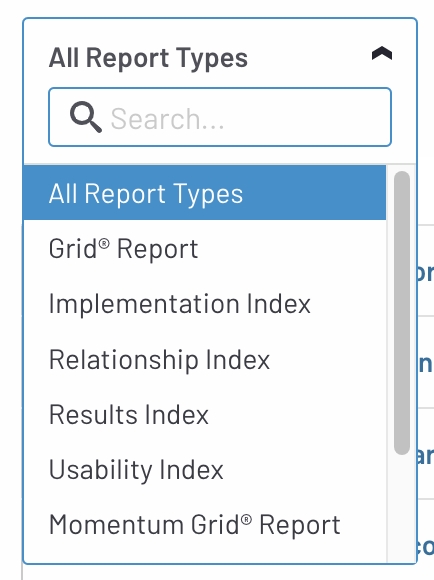 Filter by report types