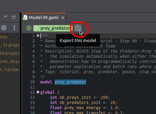 Export Model Button