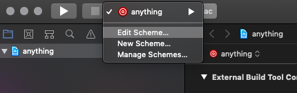 Xcode Edit Scheme
