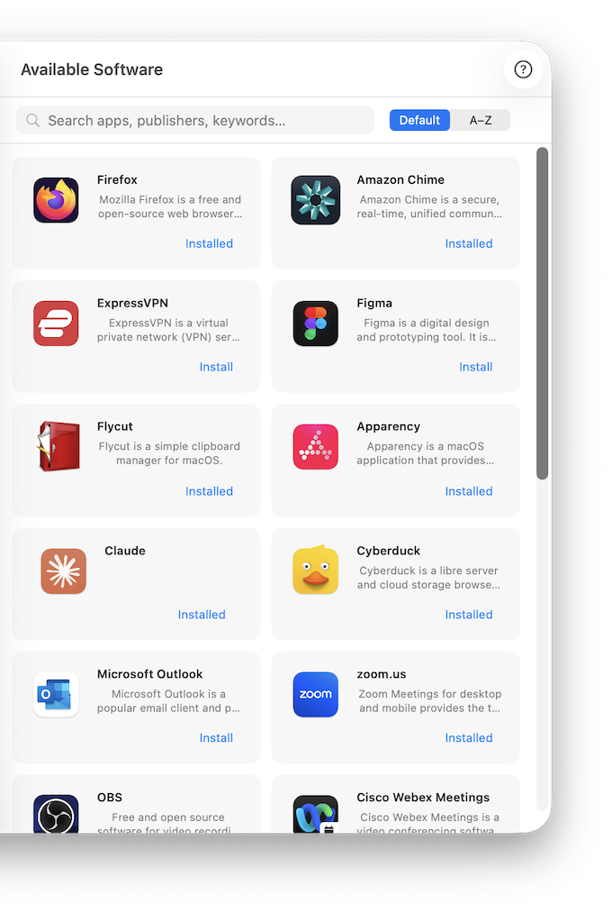 Catalog grid — all applications