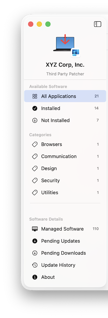 Full sidebar with all sections