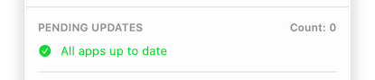 Pending Updates — empty state