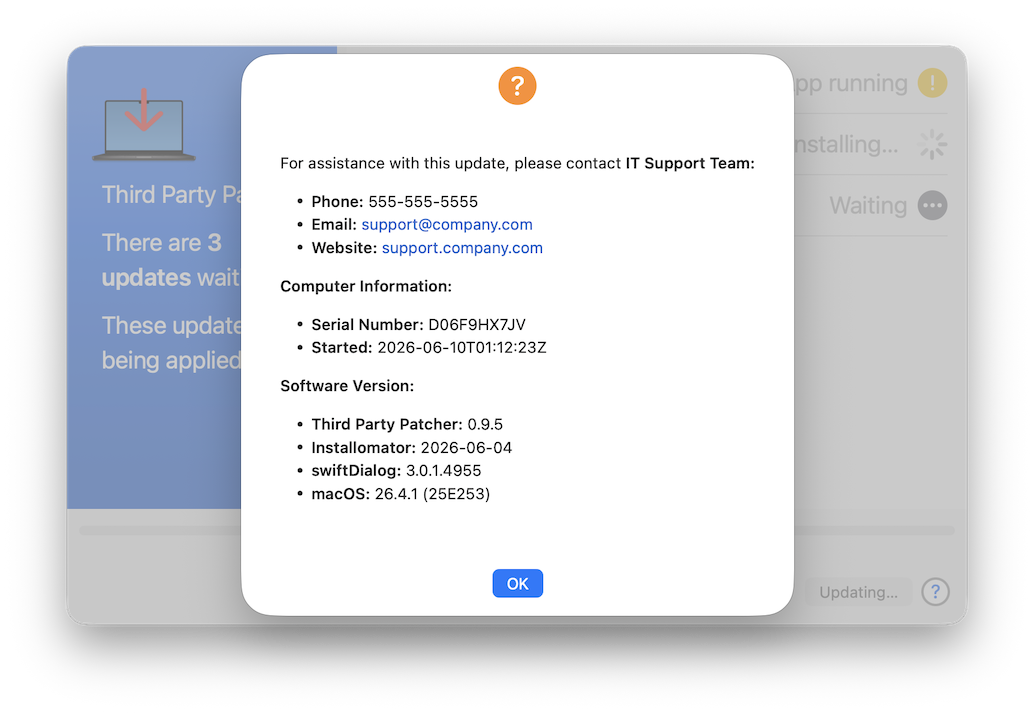 Apply progress dialog — help panel