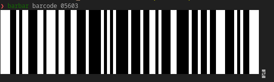 an example of running barbar to generate a barcode