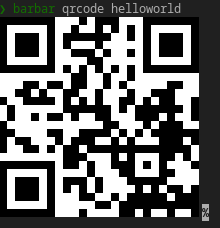 an example of running bar to generate a qrcode
