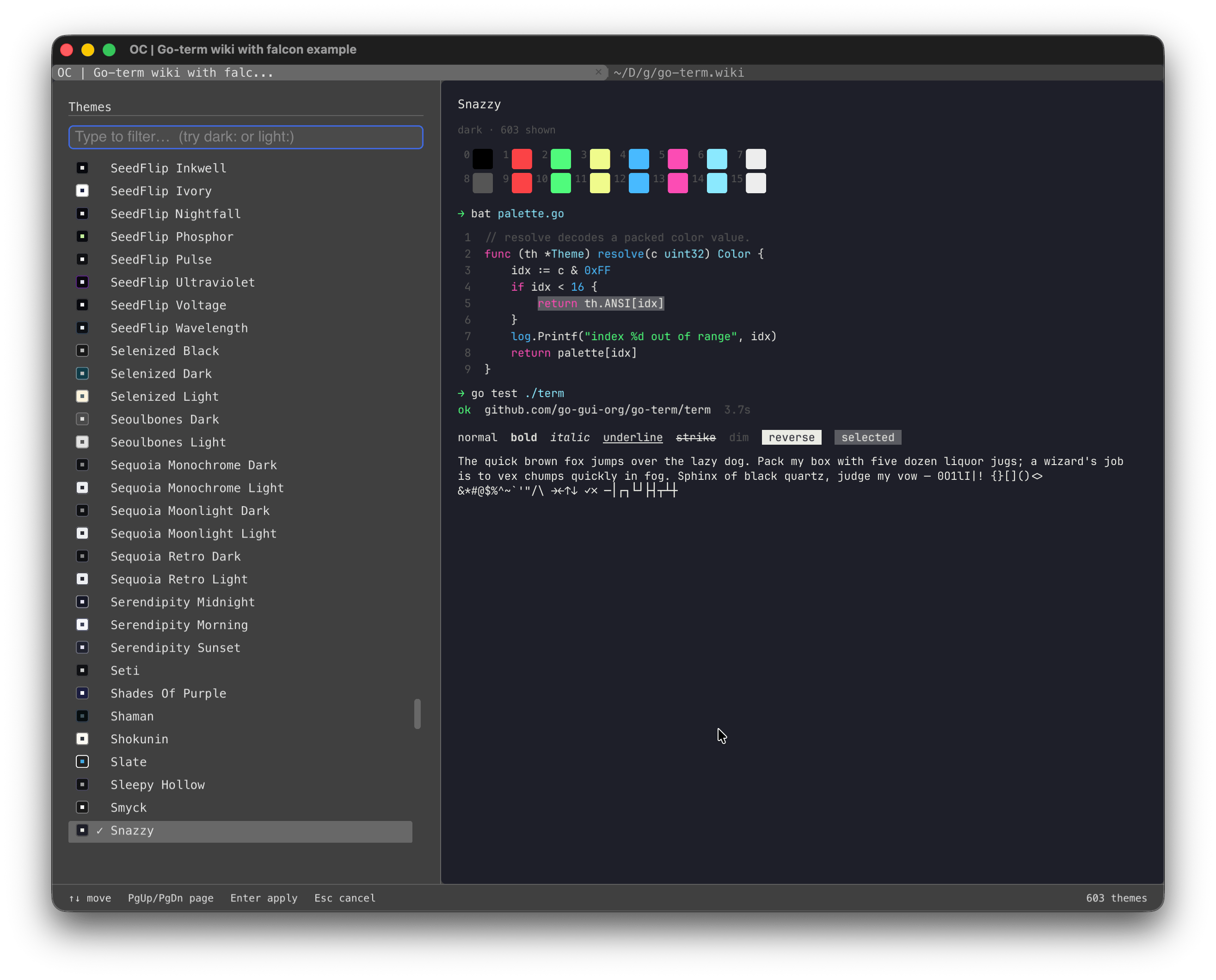 Theme picker