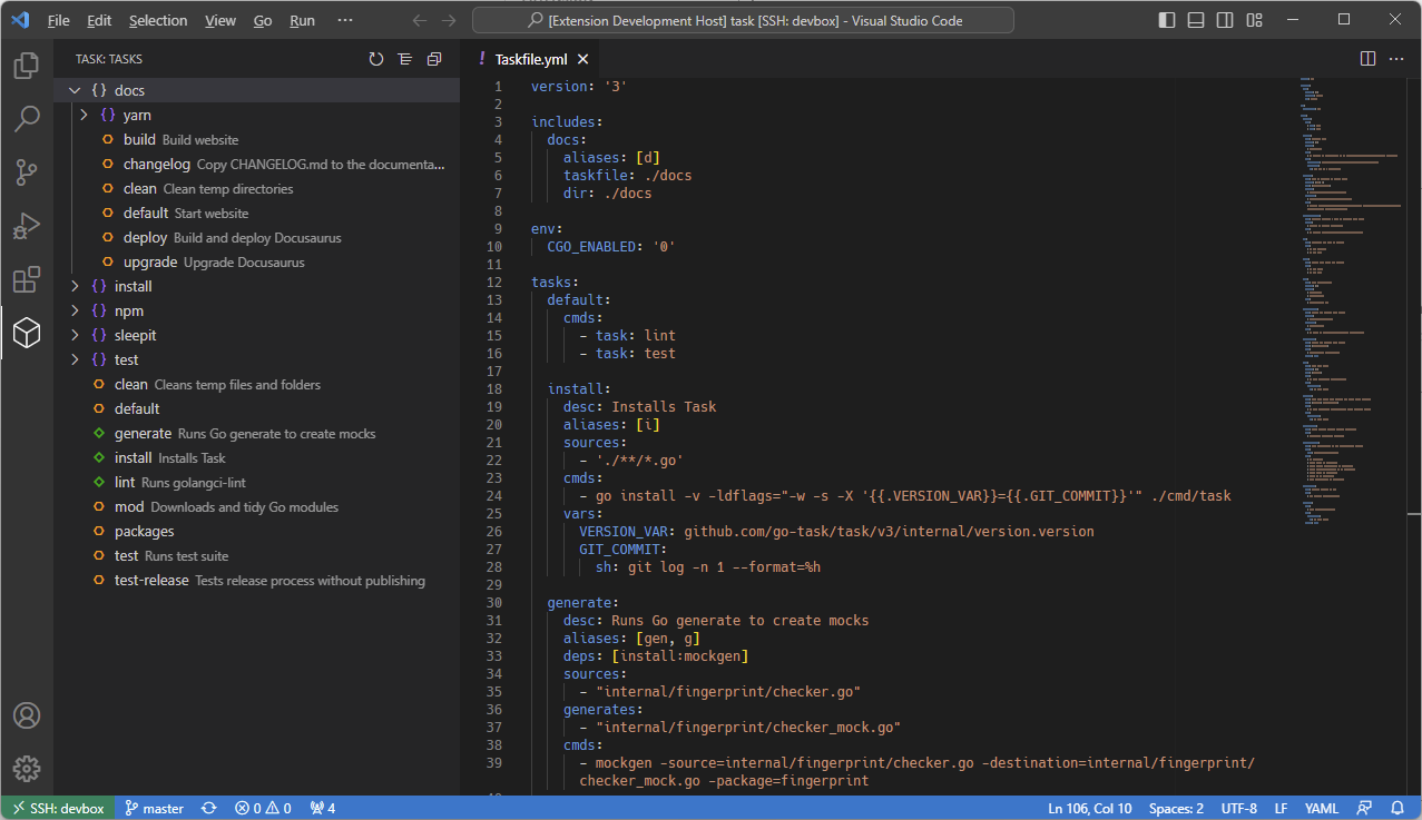 Task for Visual Studio Code