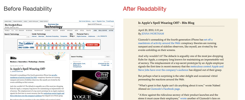 Readability 效果图