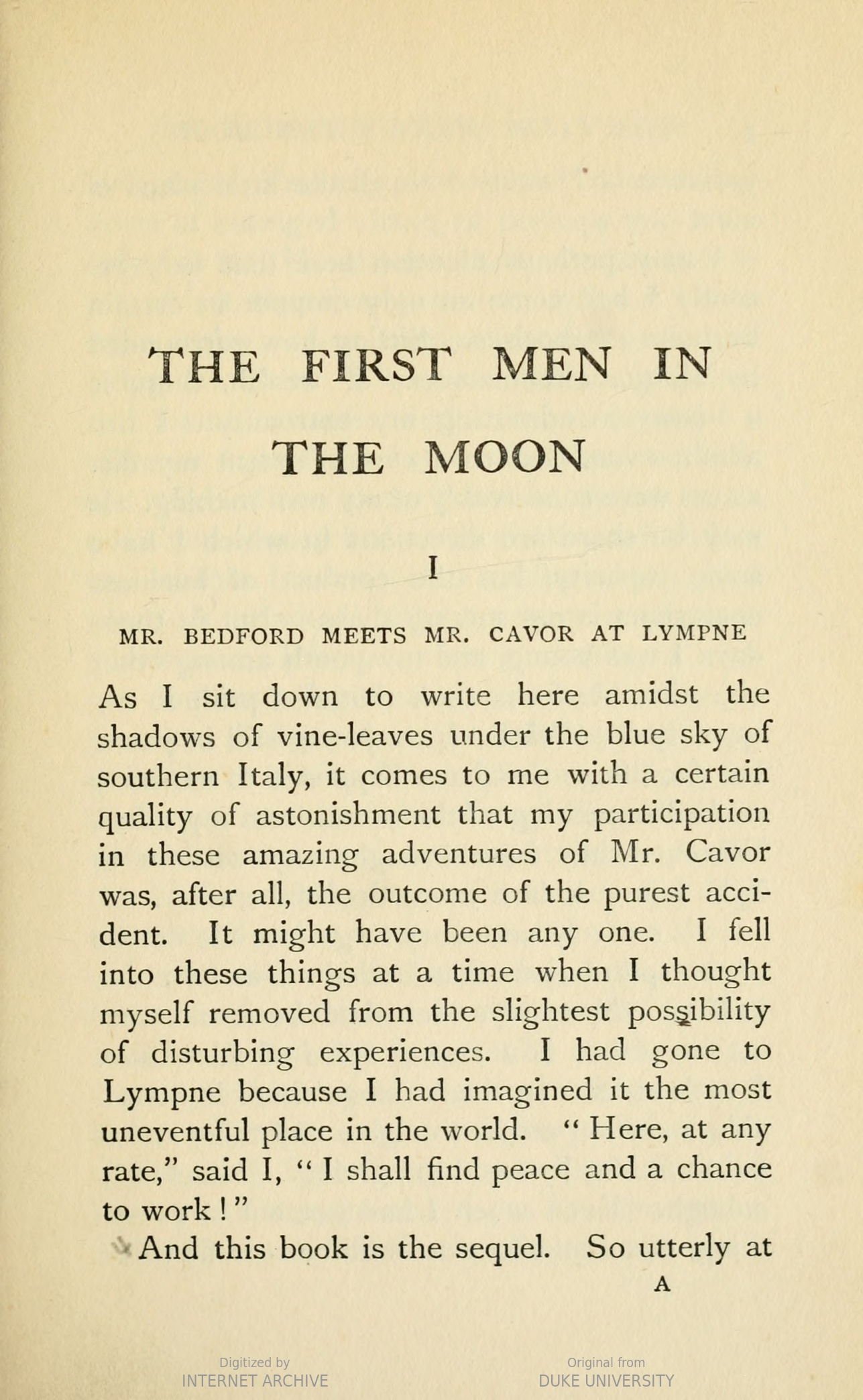 A page from the print edition of H. G. Wells's The First Men in the Moon.