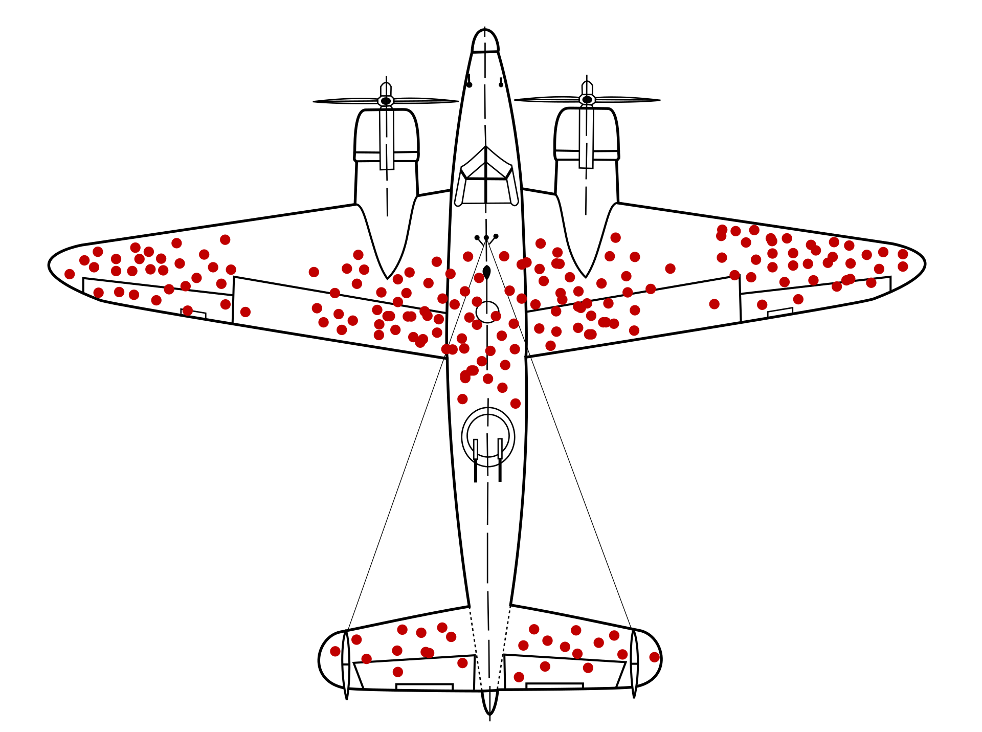 image of returning airplane showing bullet holes