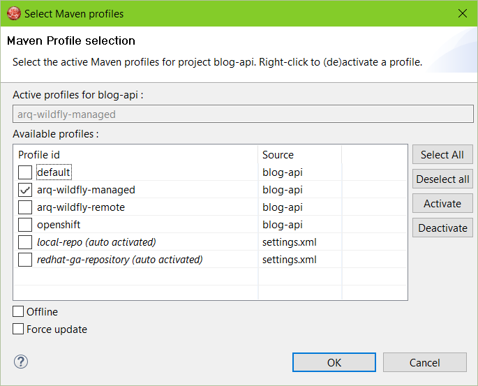 Select Maven Profiles